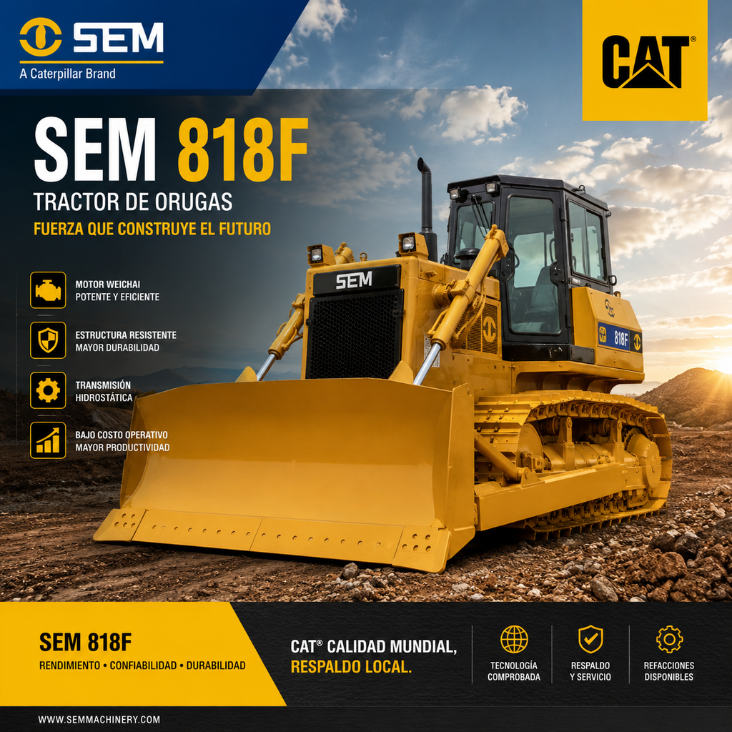 Bulldozer SEM 818F D6 | Cabina Cerrada Hidrostático | nuevo 