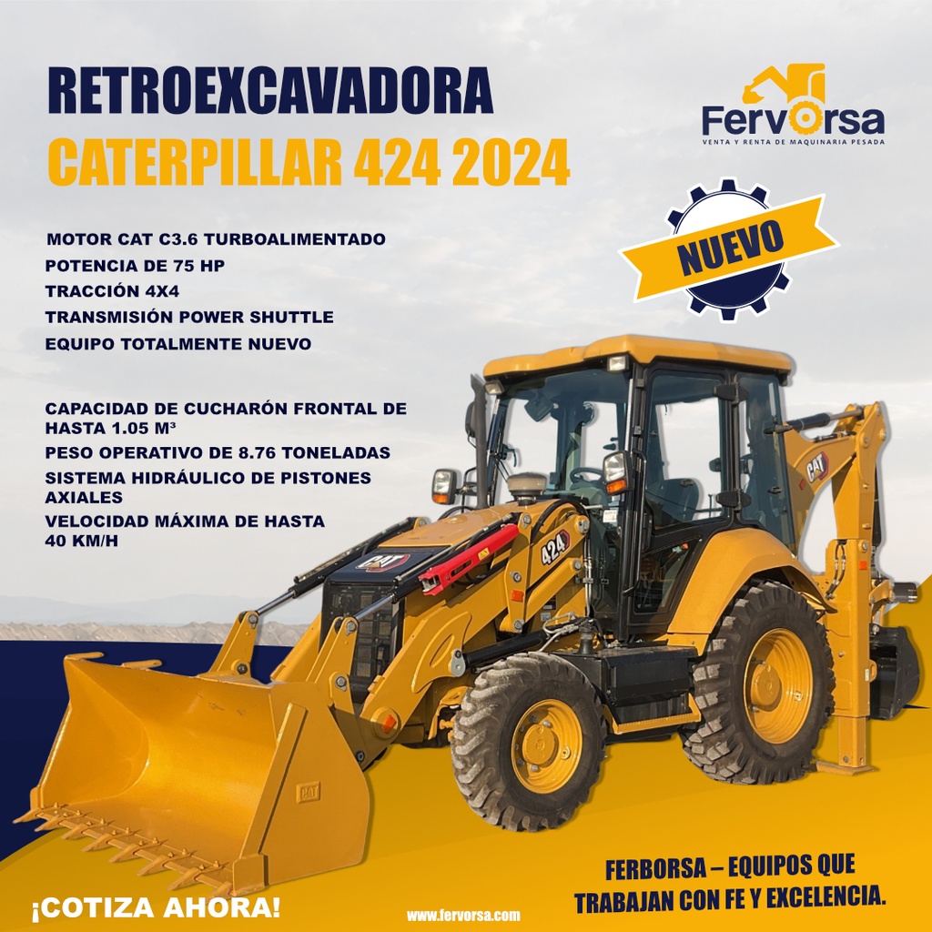 Retroexcavadora Caterpillar 424 2026 Nuevo 
