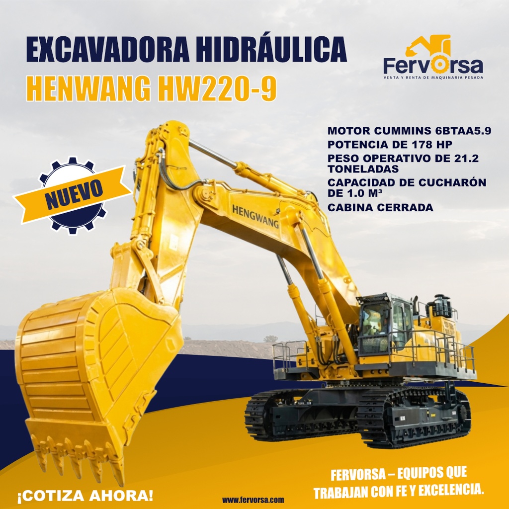 Excavadora Hidráulica Henwang HW220-9 2025