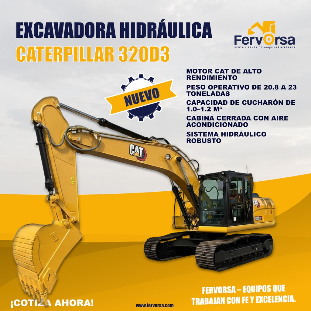 Excavadora Hidráulica Caterpillar 320D3 2025