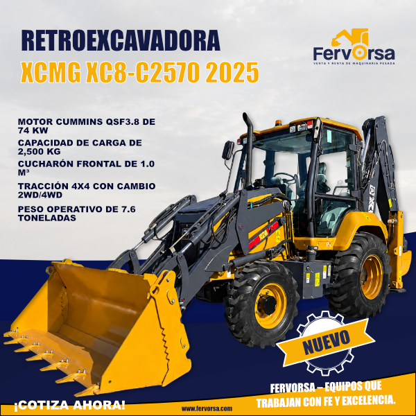 Retroexcavadora XCMG XC8-C2570 2025