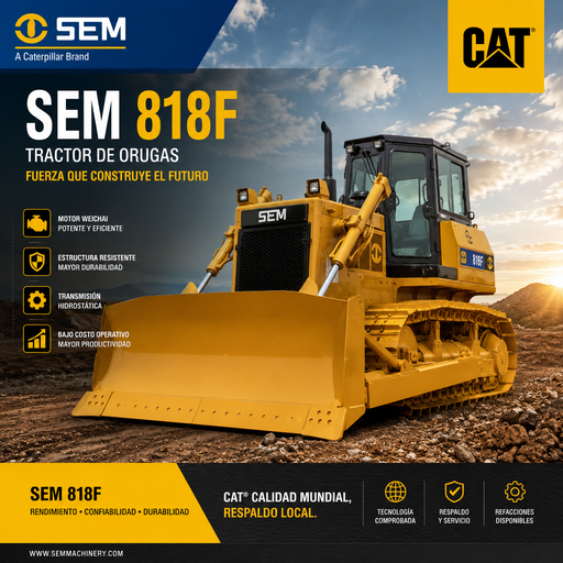 Bulldozer SEM 818F D6 | Cabina Cerrada Hidrostático | nuevo 