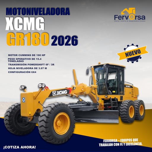 Motoniveladora XCMG GR180 2026