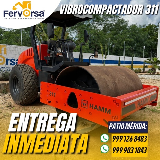 [4014] Vibrocompactador Hamm 311 2019 | 11 Ton con 1,500 hrs y Motor Cummins 